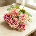 thumbnail image 4 of Artificial Chrysanthemum Bunch, Faux Mum Flowers, Fake Chrysanthemum Stems, 6 Head Realistic Mum Bunch, for Home Vase Table Centerpiece Wedding Decor, Double Pink, 4 of 4