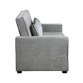thumbnail image 3 of Malti 77 Inch Sofa with Pull Out Bed- Gray Polyester- 2 Pillows- Solid Wood, 3 of 7
