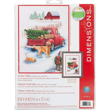 UPC: 0088677089719 | Dimensions 10  x 14  Winter Ride Counted Cross Stitch  Multi-Color  1 Each