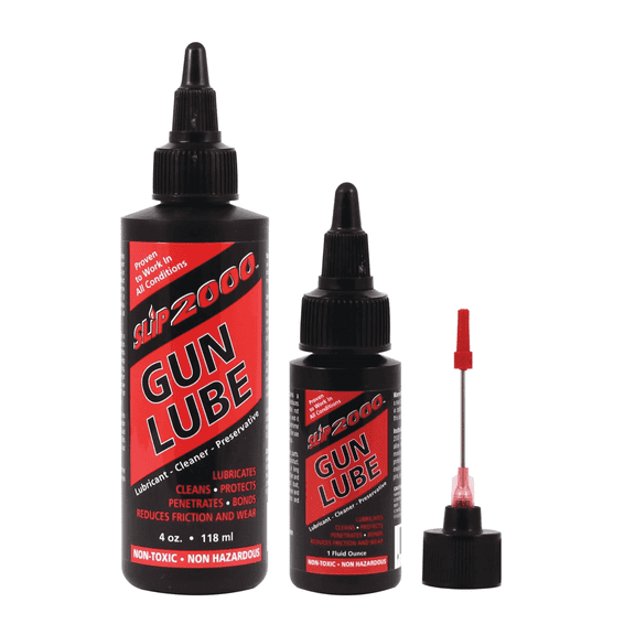 Slip 2000 Gun Lube Buddy Pack, Squeeze Bottle with Needle Tip Applicator for All Firearms, 100% Pure Synthetic CLP, Gun Lubricants for Peak Performance, (4 oz and 1 oz)