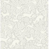 NuWallpaper Grey Merriment Vinyl Peel And Stick Wallpaper, 216-in by 20.5-in, 30.75 sq. ft.
