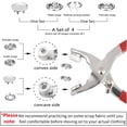 thumbnail image 2 of Juego de 100 botones de metal con pinzas de cierre, kit de herramientas de prensa, perfecto para manualidades, ropa, sombreros y costura, kit de cierres de botón a presión par, 2 of 5