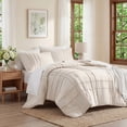 thumbnail image 2 of Regency Heights Queen Comforter Set, Boho 3-Piece Pintuck Stitching Bedding Set, Soft Washed Pleated Bed Sets with Pillow Sham Neutral, 2 of 9