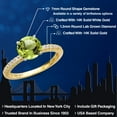 thumbnail image 2 of Gem Stone King 14K Two Tone Gold Green Peridot and Lab Grown Diamond Engagement Ring for Women | 1.61 Cttw | Round 7MM | Gemstone August Birthstone | Size 9, 2 of 6