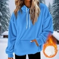 thumbnail image 2 of THDHVS Hoodies for Women,Womens Sweatshirt,Women Solid Color Hooded Sweatshirt with Pocket andLong Sleeve for Casual Comfortable andLoose Fits Everyday Wear Sky Blue XL, 2 of 6