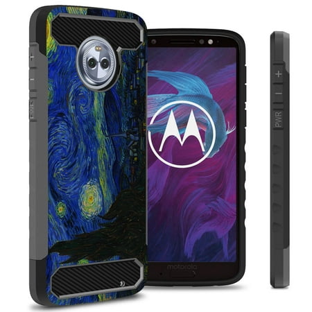 CoverON Motorola Moto G6 Plus Case, Arc Series Hybrid Phone Cover with Carbon Fiber Accents
