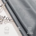 thumbnail image 6 of JIUZHEN Grey Velvet Curtains 96 inches for Living Room - Soft Retro Blackout Velvet Drapes Rod Pocket Room Darkening Thermal Insulated for Bedroom/Gallery, 52W x 96L, 2 Panels with Tiebacks, 6 of 13