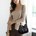 thumbnail image 5 of Ladies Bag Multifunctional Purse, Soft PU Leather Fashion Handbags with Adjustable Strap for Women Black, 5 of 9