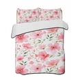 thumbnail image 2 of Quilts Twin XL Size, Elegant Spring Floral Soft Comforter Bedding Set for Bed, Pink Flower Summer Botanical Lightweight Quilted Bedspread with Pillow Cover(2 Pieces) for All Season, 68x98 Inch, 2 of 6