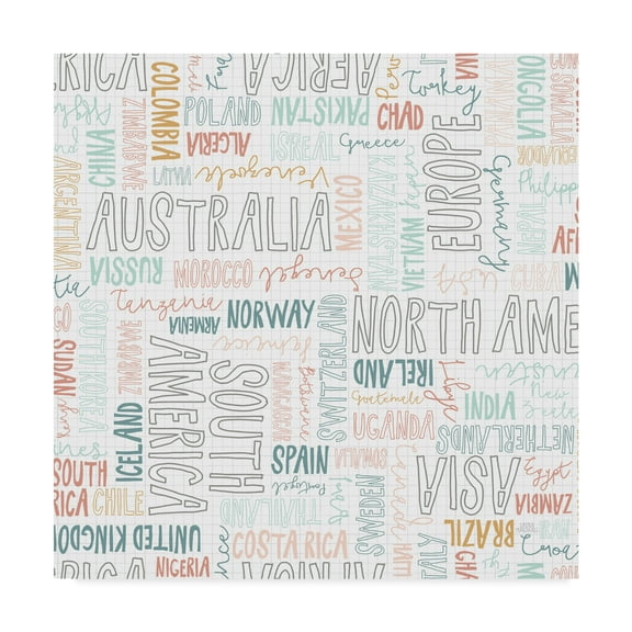 Trademark Fine Art 'World Traveler Pattern I' Canvas Art by Laura Marshall