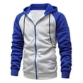 thumbnail image 2 of Zip Up Hoodies for Men 2025 Long Sleeve Color Block Hooded Sweatshirt with Pocket Loose Jacket Hoodie Mens Hoodies, 2 of 6