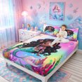 thumbnail image 3 of meiyoeat Black Fairy Mermaid Bed Sheets for Girls Boys Girls, Rainbow Galaxy Animal Full Size Sheets, Pink Blue, 4 Pieces, 1 Flat Sheet, 1 Fitted Sheet and 2 Pillowcases, 3 of 5
