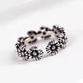 thumbnail image 4 of Womens Sunflower Ring Daisy Flower Design Vintage Copper Ring Electroplated Distressed Retro Niche Jewelry Gift, 4 of 5