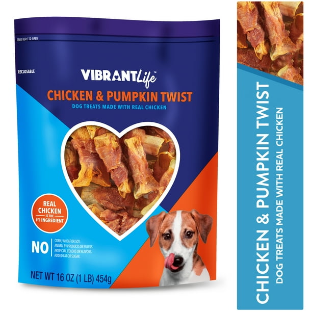 Vibrant Life Chicken & Pumpkin Twist Dog Treats, 16 oz