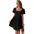 thumbnail image 4 of YI YI Dresses for Women, Women's Square Neck Puff Sleeve Dress Elegant Midi Dress, 4 of 7