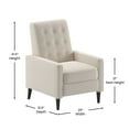 thumbnail image 5 of Emma + Oliver Mid-Century Modern Fabric Upholstered Button Tufted Pushback Recliner in Cream, 5 of 12