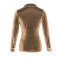 thumbnail image 5 of Scyoekwg Womens Long Sleeve Tops Dressy Casual Blouses Vintage Velvet Top Elegant Button Lapel Tunic Tops Comfy Soft Blouse (Khaki,S), 5 of 5