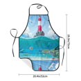 thumbnail image 5 of Naloa 1Pack Adjustable Bib Apron Waterdrop Resistant Cooking Kitchen Aprons for Women Men Chef, Lighthouse Sea Port Print, 5 of 8