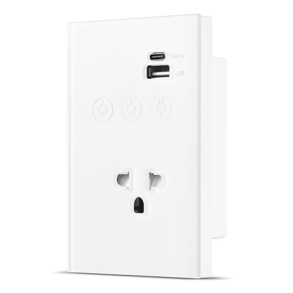 Smart socket,Switch App Outlet Wire Required Wall Switch Required 1 Way Wifi Wall Usb Outlet Socket Wall Required 2 Way Switch With Wall Required With Type-c Usb App Voice Tempered Panel