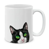 WIRESTER 11 Oz Ceramic Tea Cup Coffee Mug, Felix Tuxedo Coat Cat Kitten