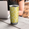 thumbnail image 4 of 20 Oz Lemon Coffee Tumbler Double Wall Insulated Stainless Steel Water Bottle | Metal Reusable Thermoses Flask with Cup Cap | Leak & Sweat Proof with Anti-Dust Lid, 4 of 7