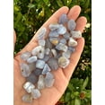 thumbnail image 4 of WHOLESALE Natural Semi Tumbled Blue Chalcedony Gemstone Chips, Crushed Mini Crystals, Undrilled (Blue Chalcedony, 0.5 Pound), 4 of 4