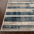 thumbnail image 3 of BNM Modern Farmhouse Wide Striped Indoor Area Rug, 8' x 10', Blue/ Cream, 3 of 7
