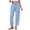 Blue -AG07, variant on Women's Linen Harem Pants Casual Loose Fit Wide Leg Cropped Lightweight Drawstring Elastic Waist Pants with Pockets Black L Sweatpants