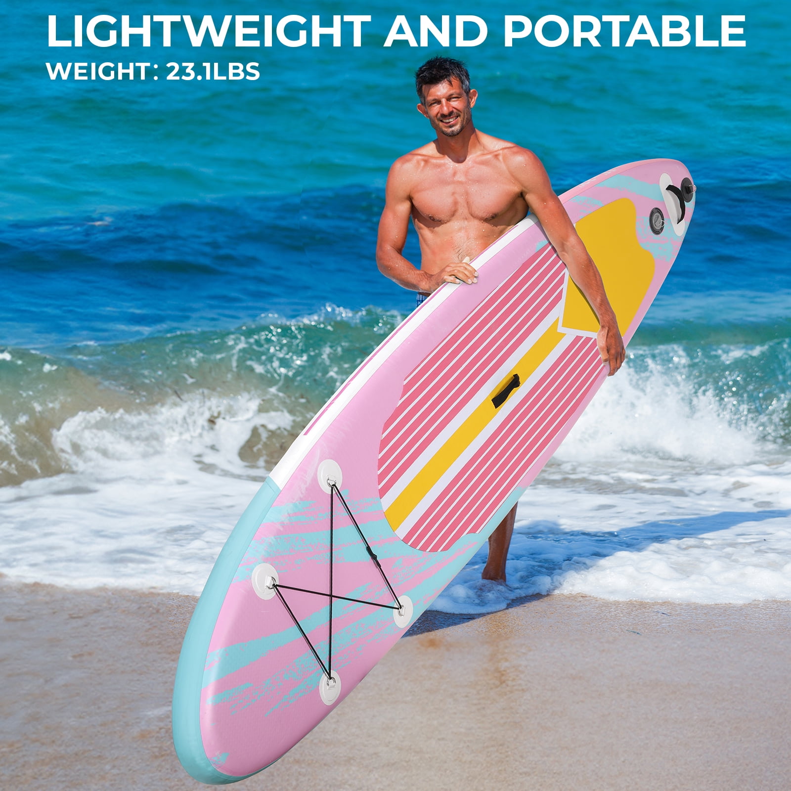 Pirecart Inflatable Stand up Paddle Board 10' SUP 6 in.Thick SUP Paddle Board with Paddleboard Accessories, Hand Pump