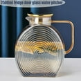 thumbnail image 3 of BEKWS Glass Hot & Cold Beverage Pitcher with Stainless Steel Gold Lid, 2.5L, Borosilicate Glass, 3 of 6
