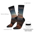 thumbnail image 4 of Fuzoiu Pyramid Desert Cat Print Athletic Crew Socks for Men & Women,Casual Crew Socks,Above Ankle Crew Socks for Business, Casual, 4 of 6