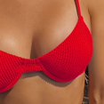 thumbnail image 4 of Women Swimsuits Stylish Texture Solid Color High Waisted Bikini Red Women Bathing Suits M, 4 of 7