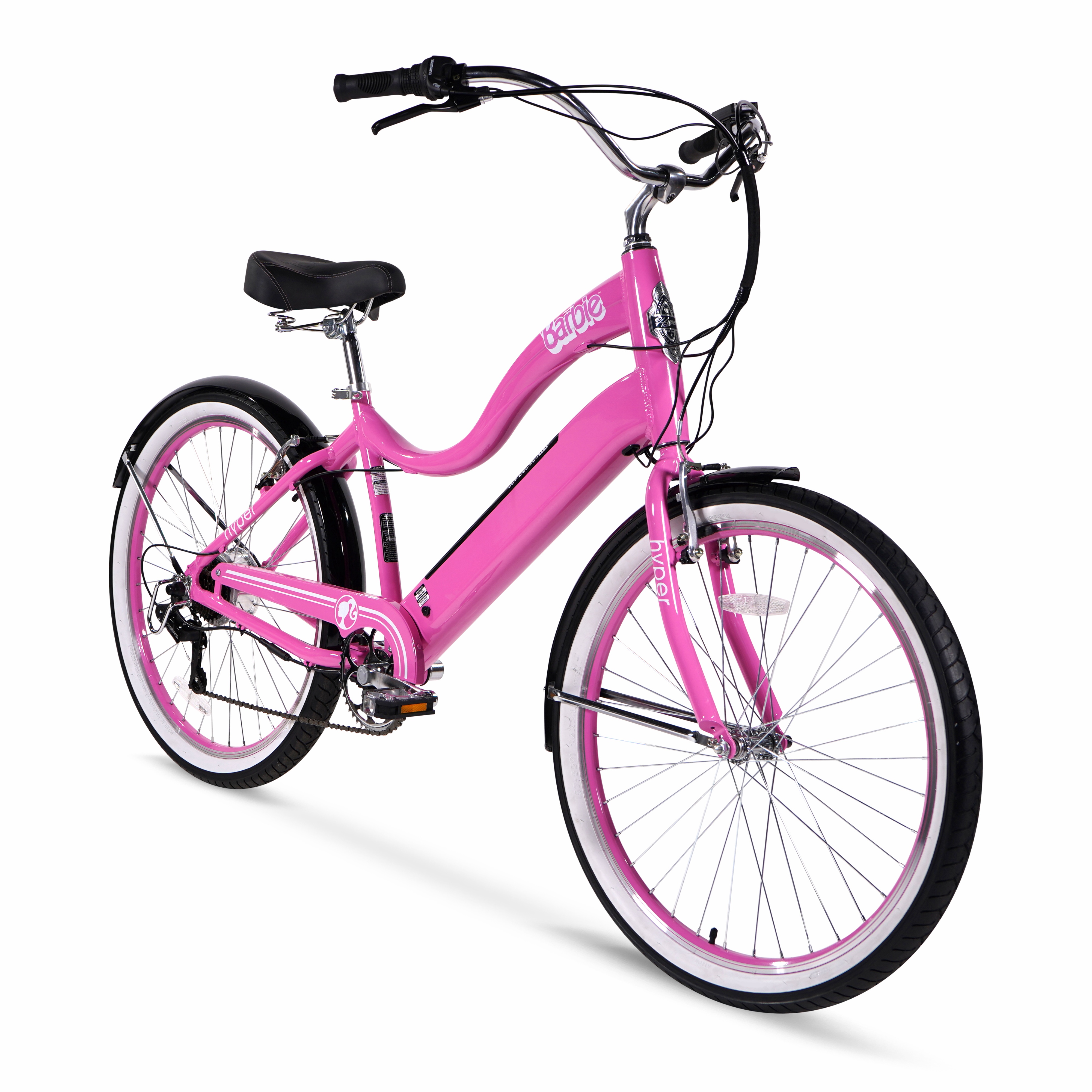 Hyper Bicycles Barbie 26" Ladies 36V Electric Cruiser E-Bike with Pedal-Assist, for adults, 250W Motor, Pink - image 2 of 13
