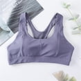 thumbnail image 3 of Women's Sports Bra Woman Bras With String Quick Dry Shockproof Running Fitness Large Size Underwear Sports Bra Purple L, 3 of 6