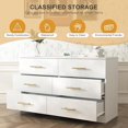 thumbnail image 6 of Miniyam 6-Drawer Dresser with Deep Drawers & Golden Handles for Adult Bedroom, White, 6 of 7