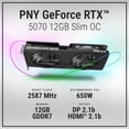 thumbnail image 3 of PNY NVIDIA GeForce RTX™ 5070 Slim Dual-Fan, Dual-Slot OC Graphics Card (12GB GDDR7, SFF-Ready, 192-bit, Boost Speed: 2587 MHz, PCIe® 5.0, HDMI®/DP 2.1, NVIDIA Blackwell Architecture, DLSS 4.5), 3 of 20