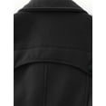 thumbnail image 6 of KVE Women's Classic Double Breasted Pea Coat Winter Mid-Long Slim Trench Coat with Belt Black Small, 6 of 7