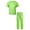 Fluorescent Green, variant on LiiYii Kids 2 Piece Dance Jazz Hip-hop Costume Shorts Sleeve Shiny Metallic Round Neck T-shirt with Black 110