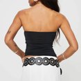 thumbnail image 3 of Gupgi Lace Tube Top for Women Solid Color Hollow Out Off Shoulder Tops Strapless Sleeveless Tanks, 3 of 9