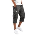 thumbnail image 2 of HOMADLES Mens Capri Cargo Pants Multi-pocket Elastic Waist Drawstring Workout Pants Big and Tall Athletic Pants Dark Gray Size 3XL, 2 of 6
