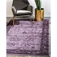 thumbnail image 1 of Unique Loom La Jolla Collection Farmhouse, Contemporary, Botanical, Traditional, Vintage Area Rug, 5 x 8 ft, Violet/Dark Purple, 1 of 5