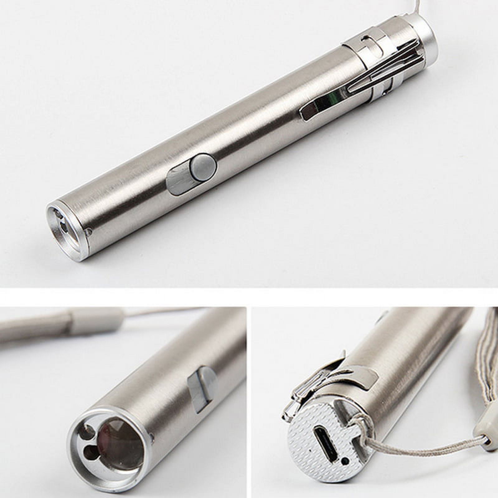 New 3 in1 Mini USB Rechargeable LED Laser UV Torch Pen Flashlight Multifunction Lamp - image 2 of 8