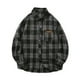 thumbnail image 1 of Blusa y camisa de manga larga con cuello vuelto para hombre, blusa informal a cuadros con botones y cuello vuelto, blusa de manga larga para hombre, 1 of 4