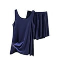 thumbnail image 1 of AherBiu Ensembles de Pyjama pour Femmes 2 Pcs Débardeurs Sans Manches Confortables Assortis Shorts de Pyjama Doux Tenue d'Intérieur Ensemble de Nuit, 1 of 4