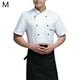 thumbnail image 2 of Uniforme de chef Delantal de cocina de manga corta Trajes de doble botonadura Camisas de costura cómodas para hombres Estilo simple para barra de café Blanco M Advancent LF000329-07, 2 of 7