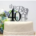 thumbnail image 4 of The Big 4OH! Cake Topper, 1Pc, 40Th Birthday, 40Th Anniversary (Silver & Black), 4 of 8