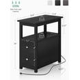 thumbnail image 3 of XPOPR  Bedside Table Set of 2, End Table Black for Living Room, Side Tables with Charging Station, Nightstand with 2 USB Ports and 2 Power Outlets, Wooden Small End Table(Black), 3 of 16
