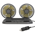 thumbnail image 1 of Ventilador de coche de doble cabezal giratorio, ideal para salpicadero de verano. 12V, 1 of 9