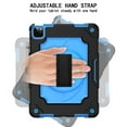 thumbnail image 3 of Dteck Shoulder Strap Case for Apple iPad Air 4th Generation (2020 Released) 10.9-inch,Shockproof Armor Rubber Hybrid 3-Layer Protection Back Cover without Screen Protector,Blue+Black, 3 of 6