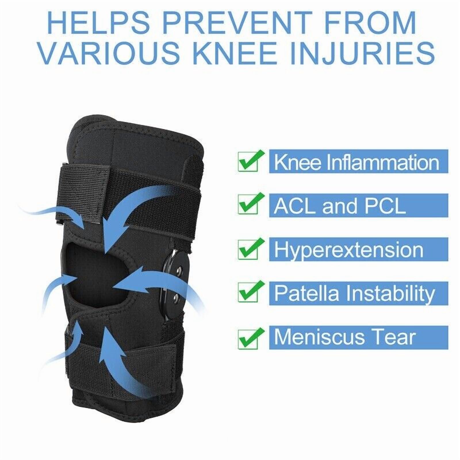 Hinged Knee Brace Compression Sleeve Joint Support Open Patella Stabilizer Wrap